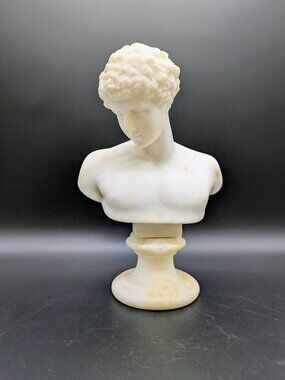 19th Century Grand Tour Alabaster Bust: Capitoline Antinous